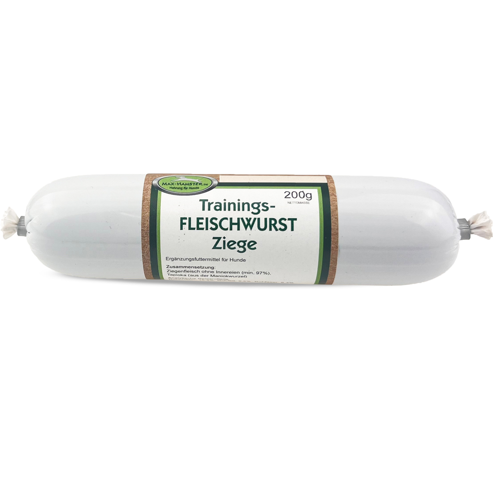 Trainings- Fleischwurst Ziege 200g Trainings- Fleischwurst Ziege 200g