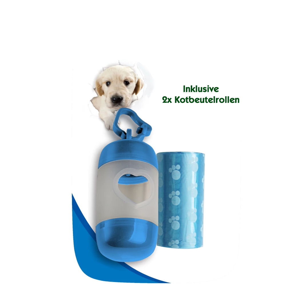 Kotbeutelspender inklusive 2 x 20 Kotbeutel blau