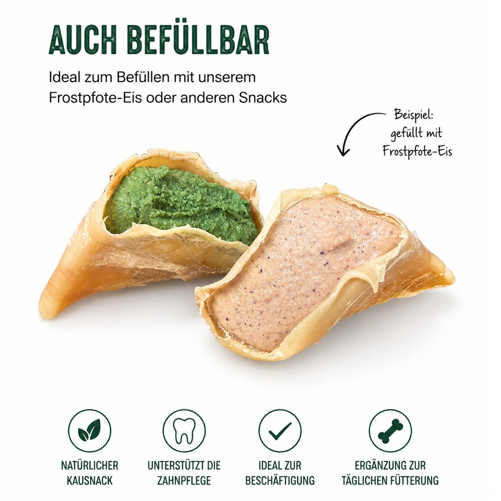 Rinder-Kauhufe befüllbar