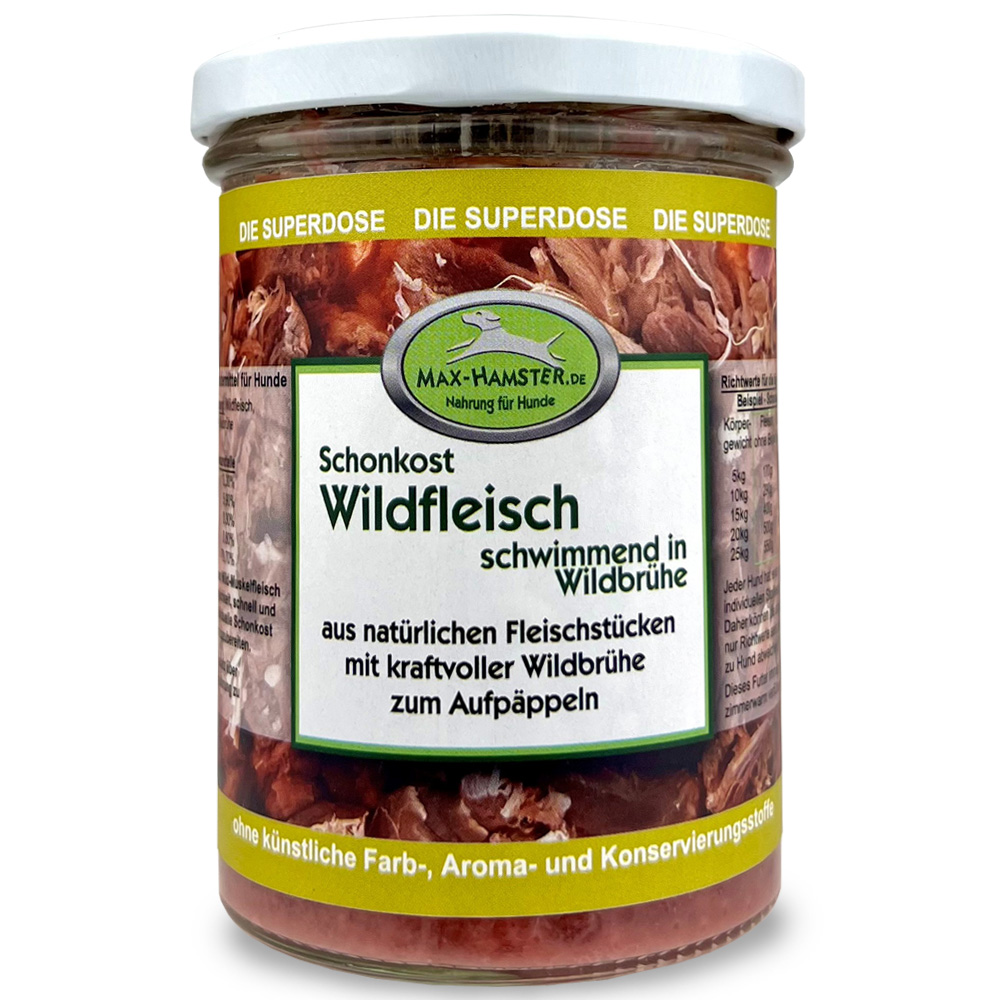 Schonkost Hirschfleisch - pur mit Hirschbrühe