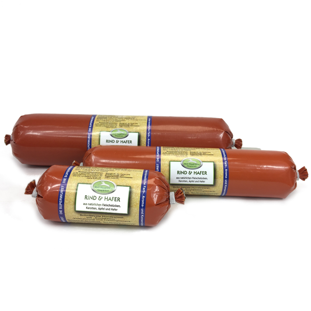Rind-und-Hafer-Hundewurst Rind und Haferflocken Premium Hundewurst