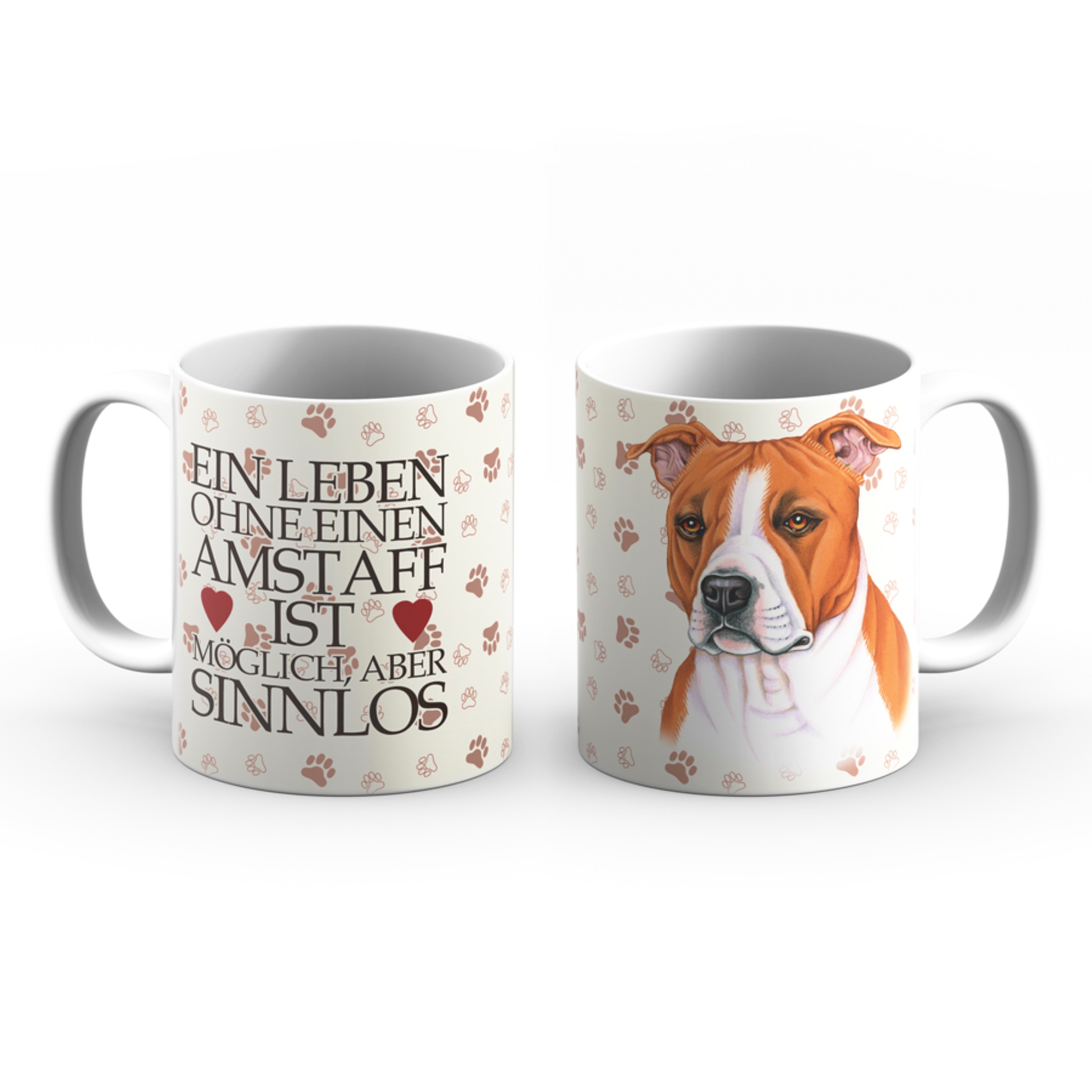 Tasse Keramik Hundekopf  01Amstaff