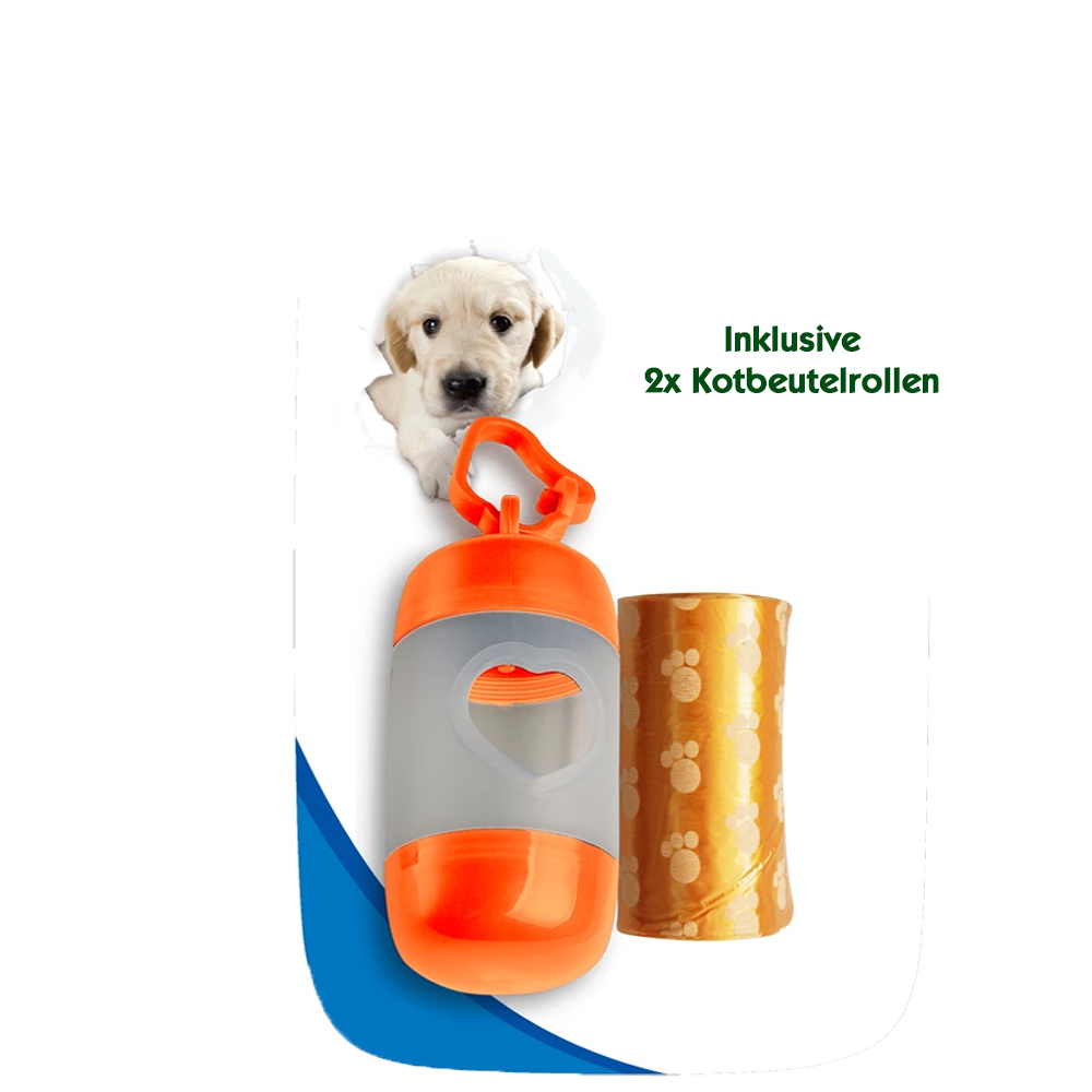 Kotbeutelspender inklusive 2 x 20 Kotbeutel orange