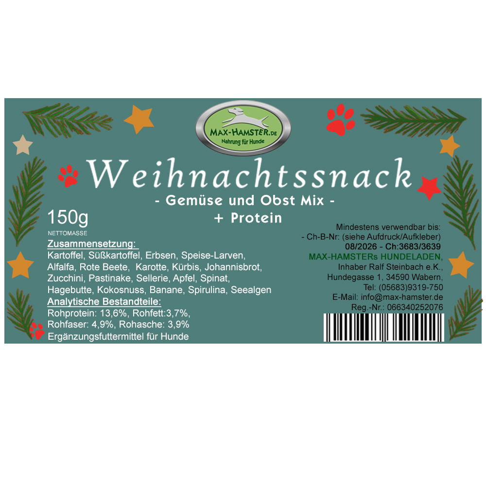 Weihnachtssnack - Gemüse und Obst Mix + Protein Weihnachtssnack - Gemüse und Obst Mix + Protein