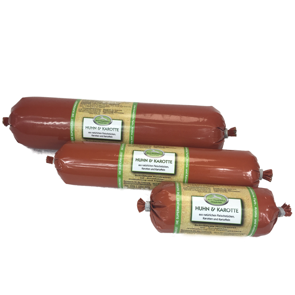 Huhn-und-Karotte-Hundewurst Huhn und Karotte Premium Hundewurst