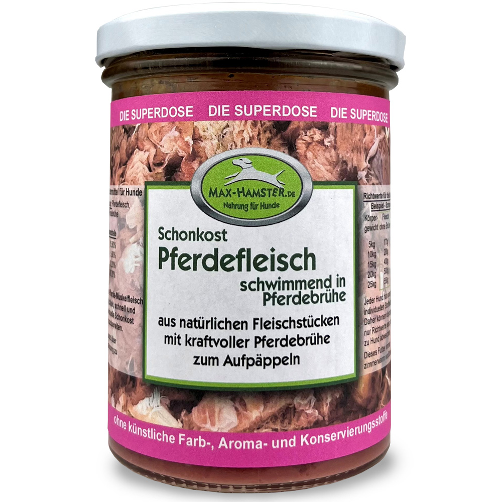 Schonkost Pferdefleisch mit Pferdebrühe